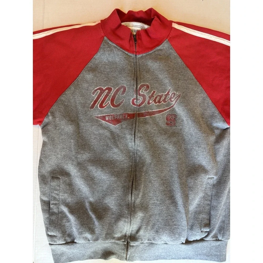 Vtg  J. America NC State Wolfpack full-zip‎ track jacket Men's Sz Xl Sweatshirt